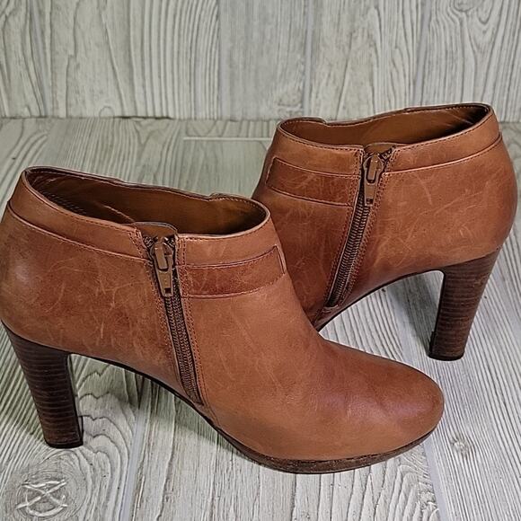 Lauren Ralph Lauren Maleah Brown Leather Ankle Boots Womens Size 8 - Picture 13 of 13